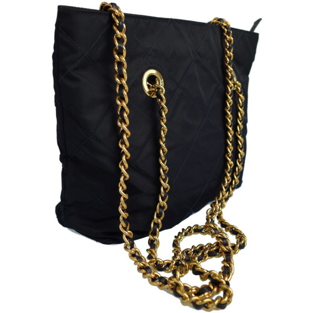 Prada Bag Shoulder Quilted Black Chain Tote
